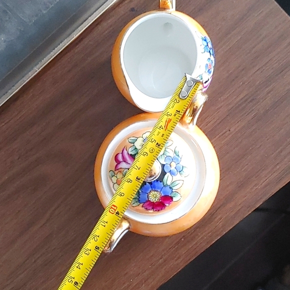 Vintage Noritake Japan cream and sugar set. Orange lusterware hand painted. - Picture 9 of 9